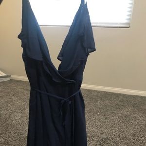 Navy blue wrap dress